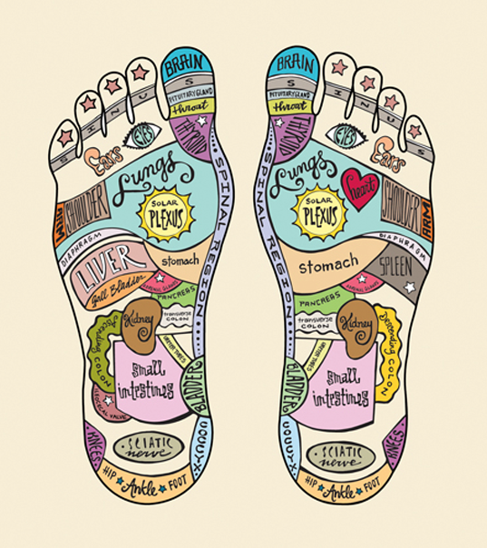 Reflexology foot map